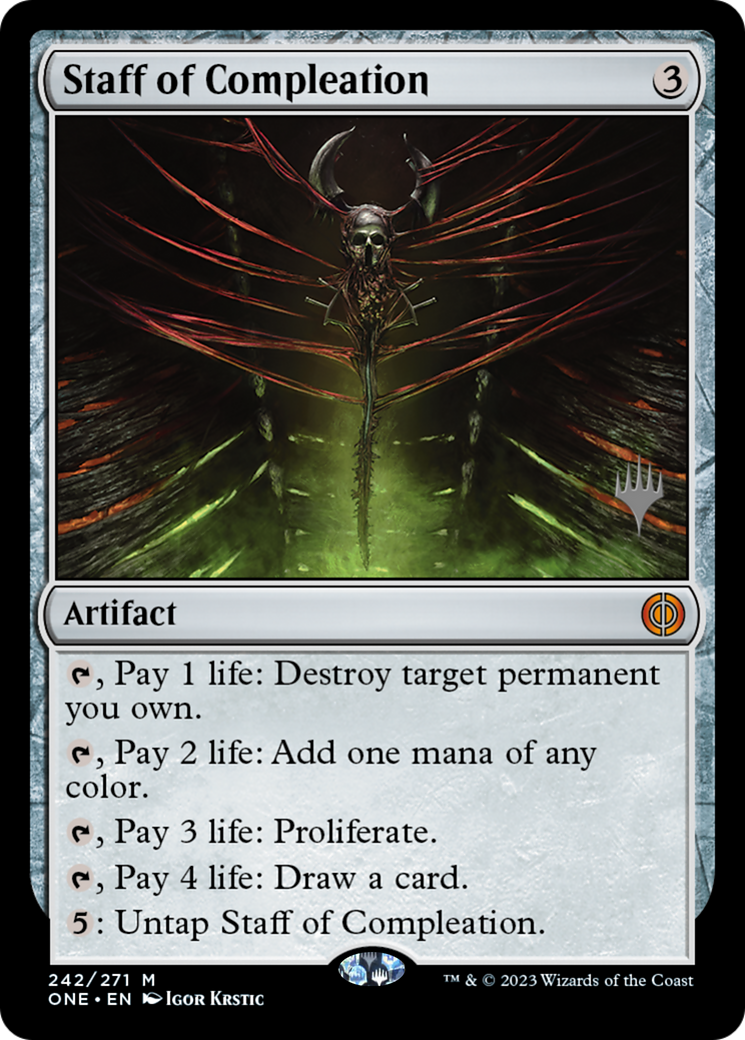 Staff of Compleation (242) Foil - Phyrexia: All Will Be One Promos