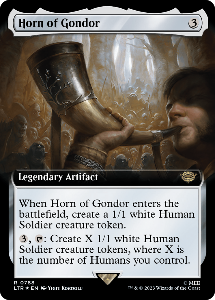 Horn of Gondor (Extended Art) (788) Foil - The Lord of the Rings: Tales of Middle-earth