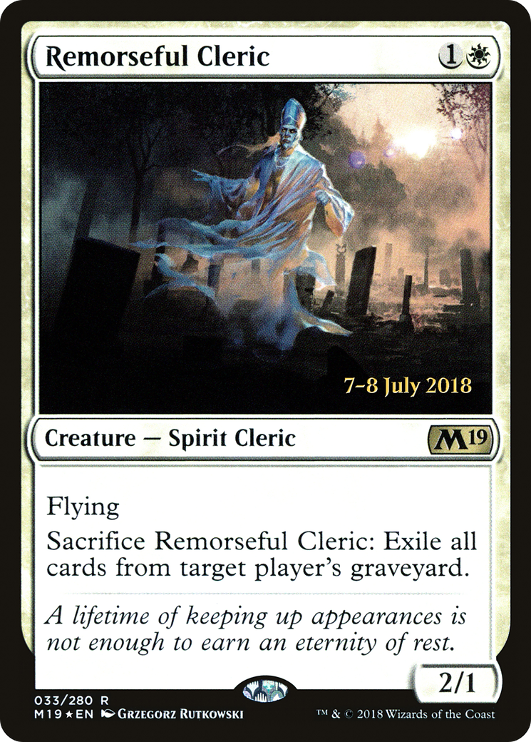 Remorseful Cleric (33s) Foil - Core Set 2019 Promos
