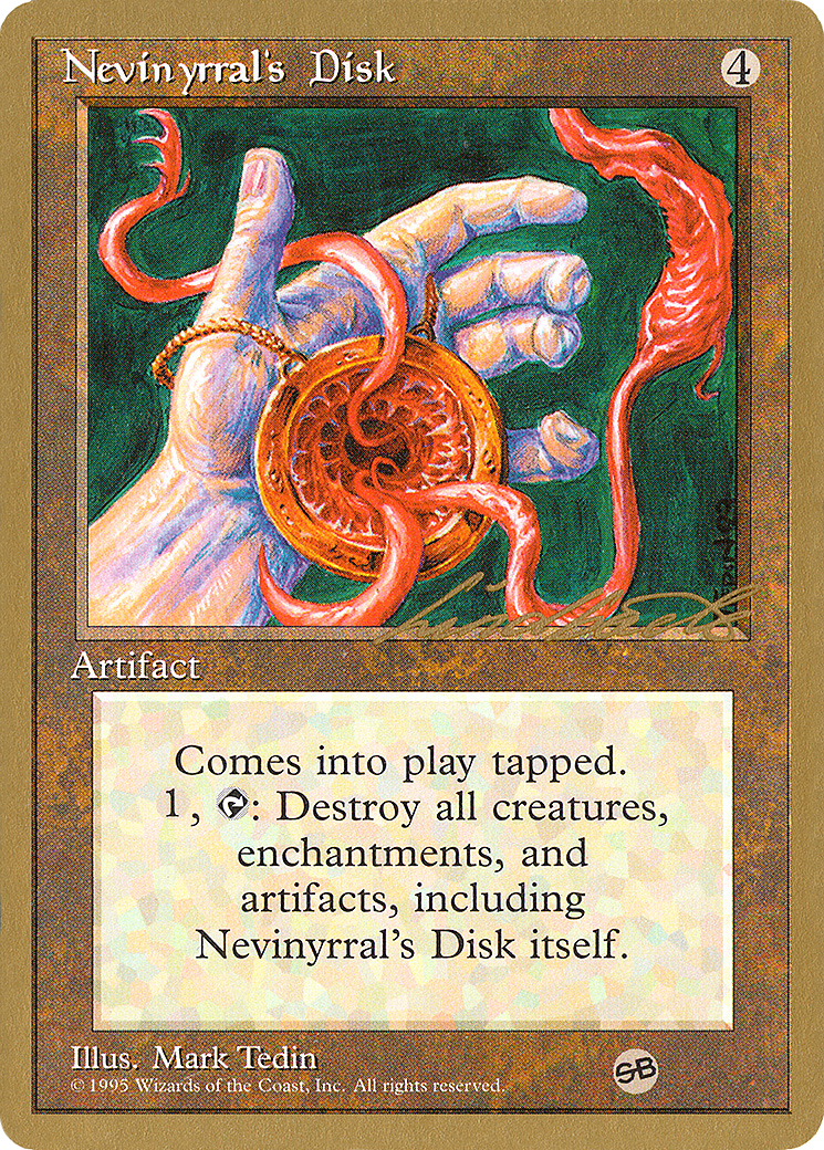Nevinyrral's Disk - 1996 Leon Lindback (4ED) (SB) - Pro Tour Collector Set