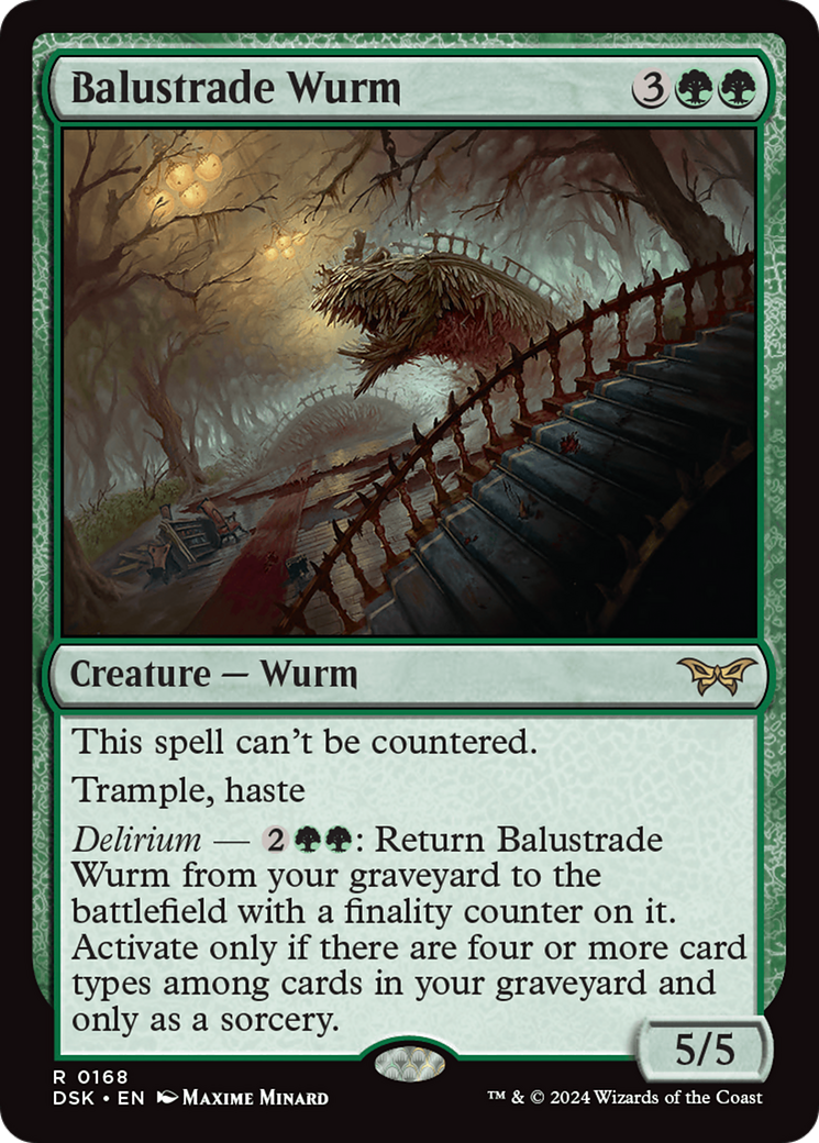Balustrade Wurm (168) Foil - Duskmourn: House of Horror