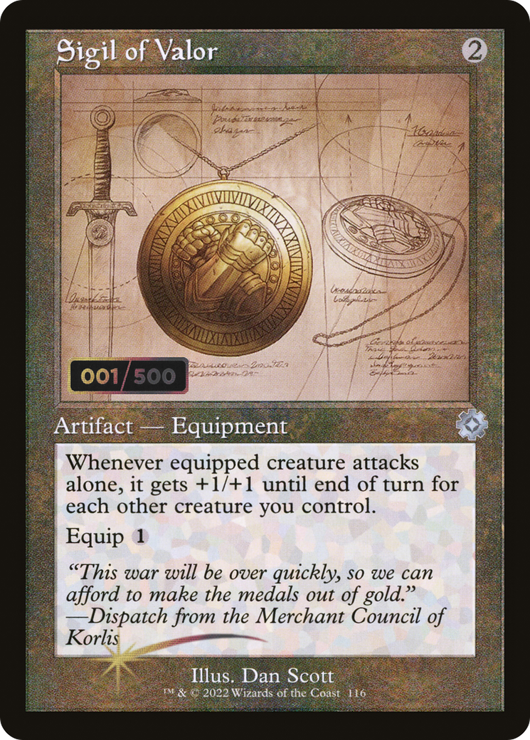 Sigil of Valor (Schematic) (Serial Numbered) (Retro) (116) Foil - The Brothers' War Retro Artifacts