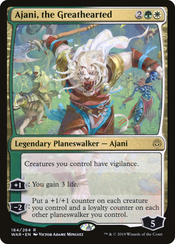 Ajani, the Greathearted (184p) Foil - War of the Spark Promos