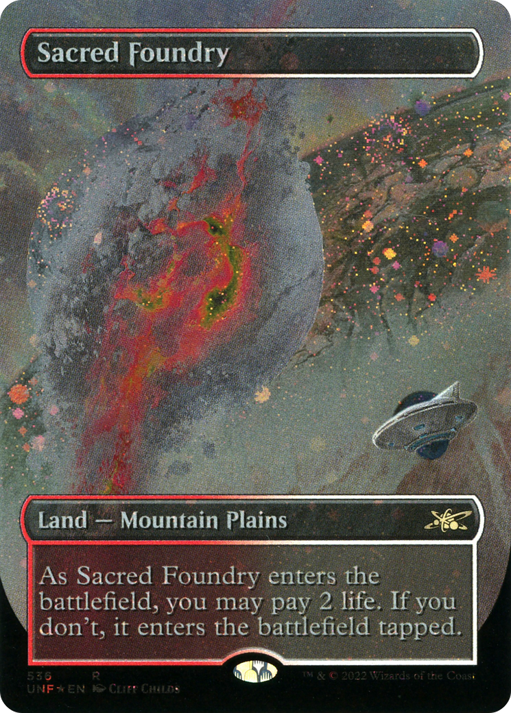Sacred Foundry (Borderless) (Galaxy Foil) (536) Foil - Unfinity