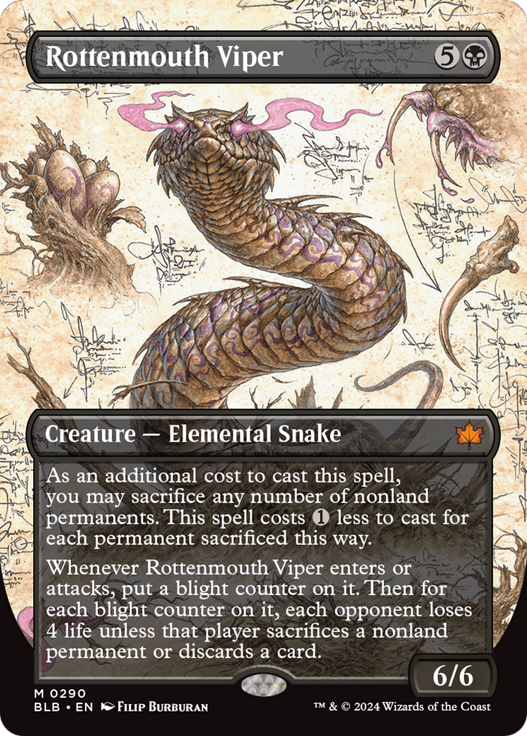 Rottenmouth Viper (Borderless) (Showcase) (290) Foil - Bloomburrow