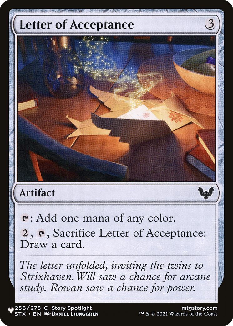 Letter of Acceptance (STX-256) - The List