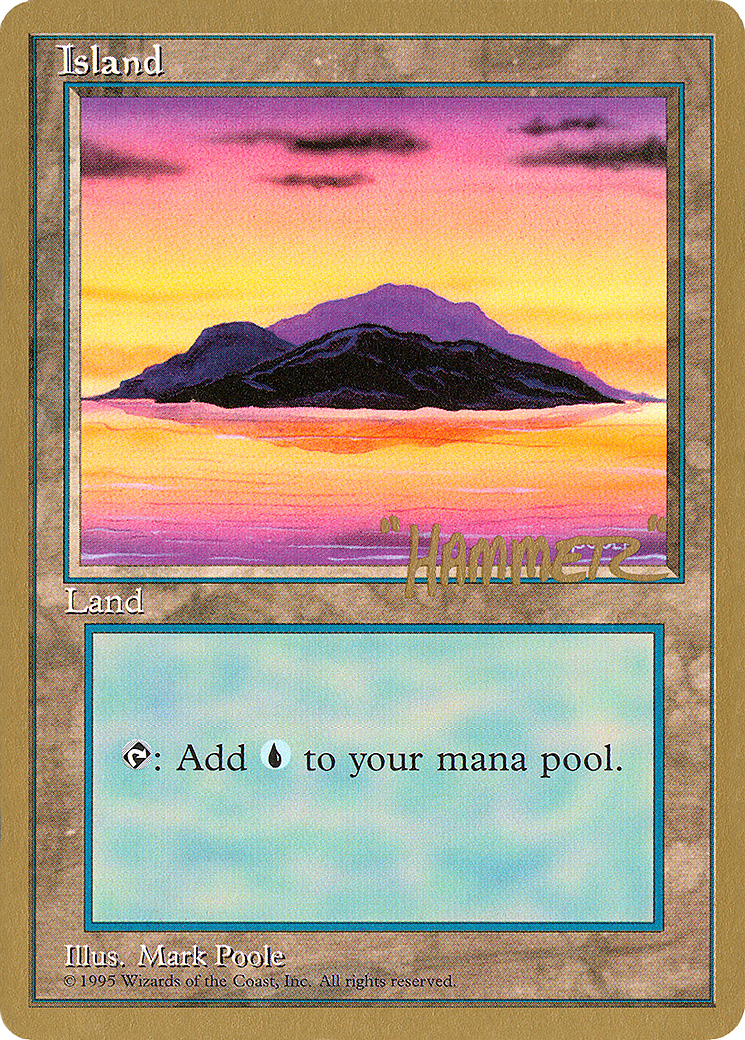 Island (B) - 1996 Shawn "Hammer" Regnier (4ED) - Pro Tour Collector Set