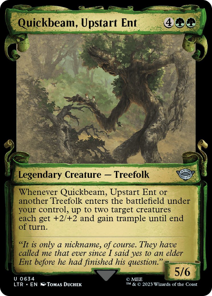 Quickbeam, Upstart Ent (Showcase Scrolls) (Showcase) (634) Foil - The Lord of the Rings: Tales of Middle-earth