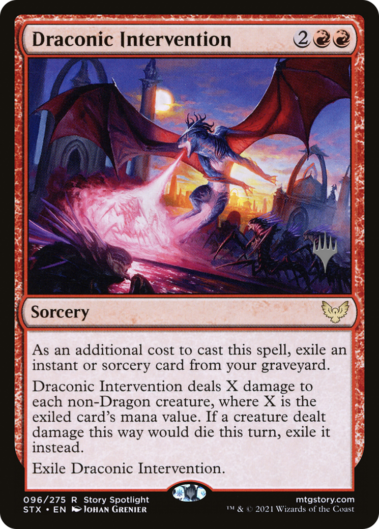 Draconic Intervention (96p) Foil - Strixhaven: School of Mages Promos