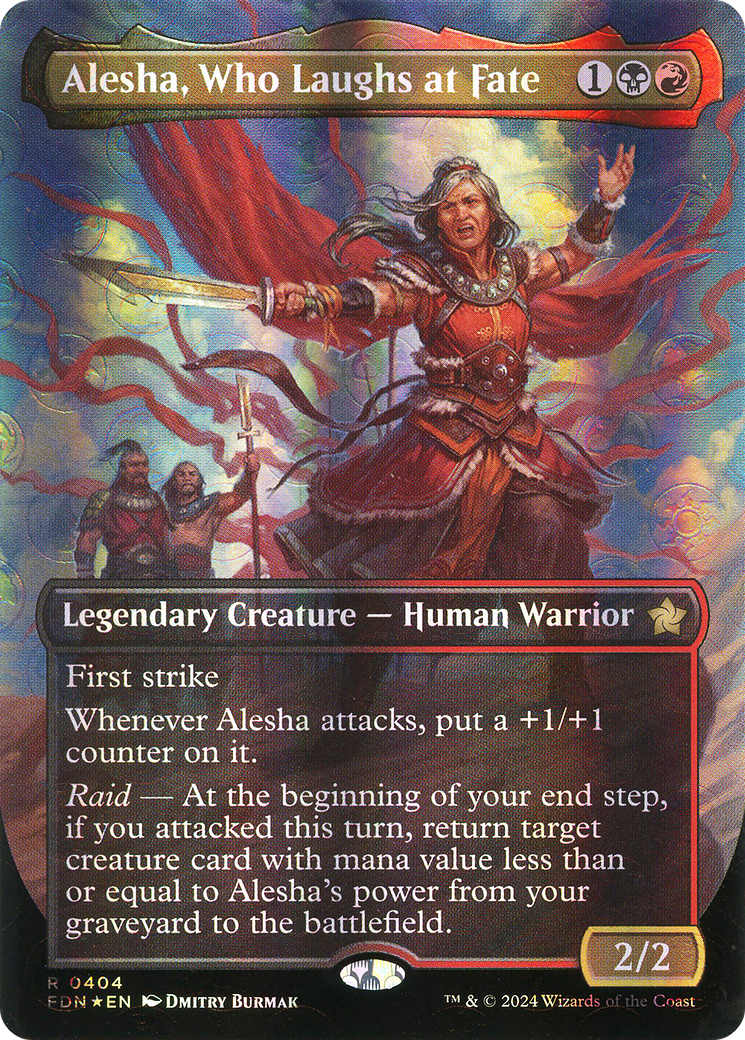 Alesha, Who Laughs at Fate (Borderless) (Mana Foil) (404) Foil - Foundations