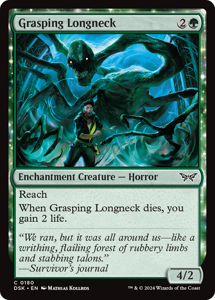 Grasping Longneck (180) Foil - Duskmourn: House of Horror