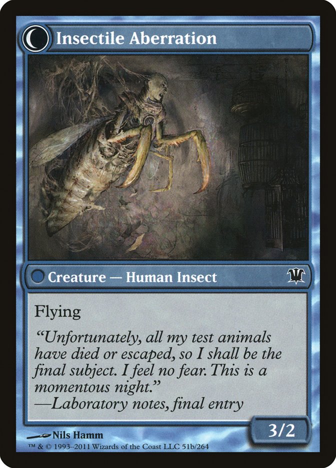 Delver of Secrets // Insectile Aberration (051) Foil - Innistrad