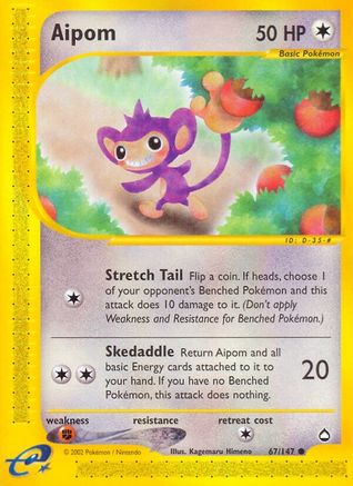 Aipom (67) Reverse Holofoil - Aquapolis