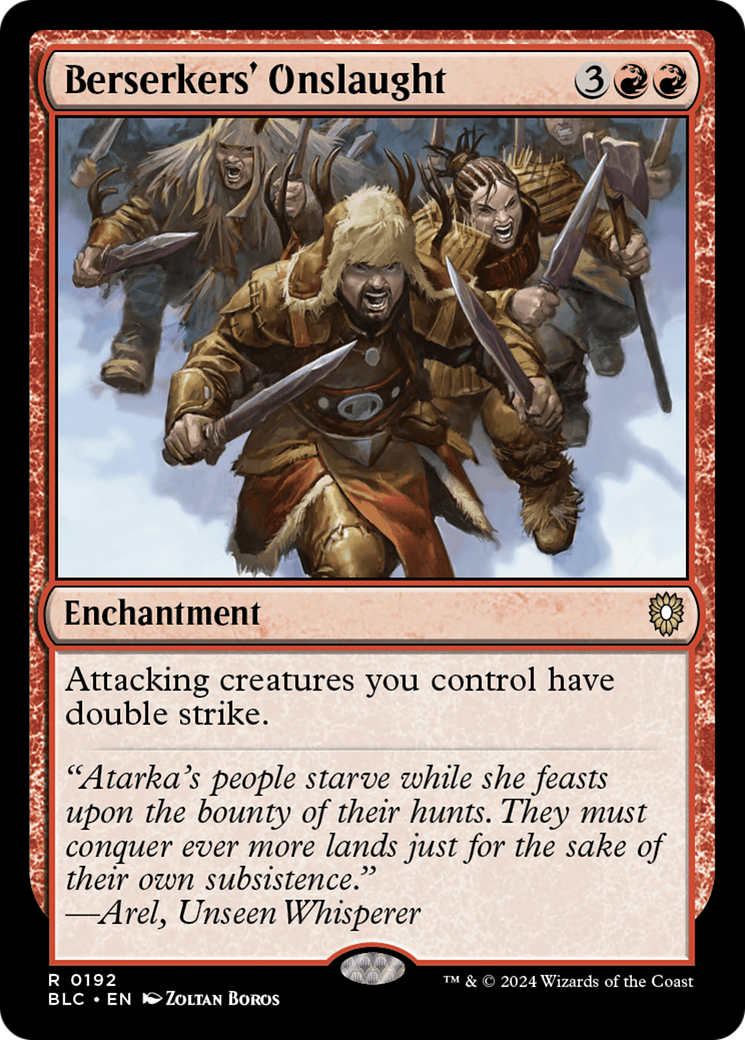 Berserkers' Onslaught (192) - Bloomburrow Commander
