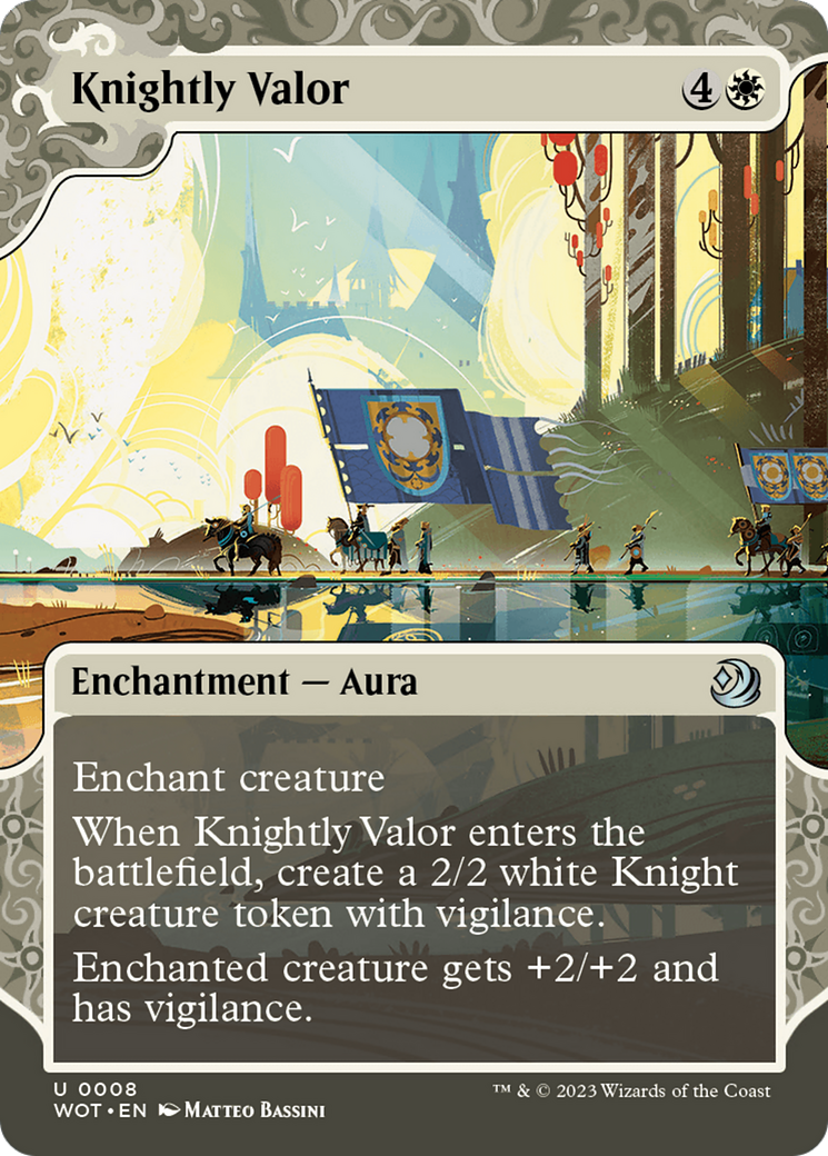 Knightly Valor (Showcase) (008) Foil - Wilds of Eldraine: Enchanting Tales