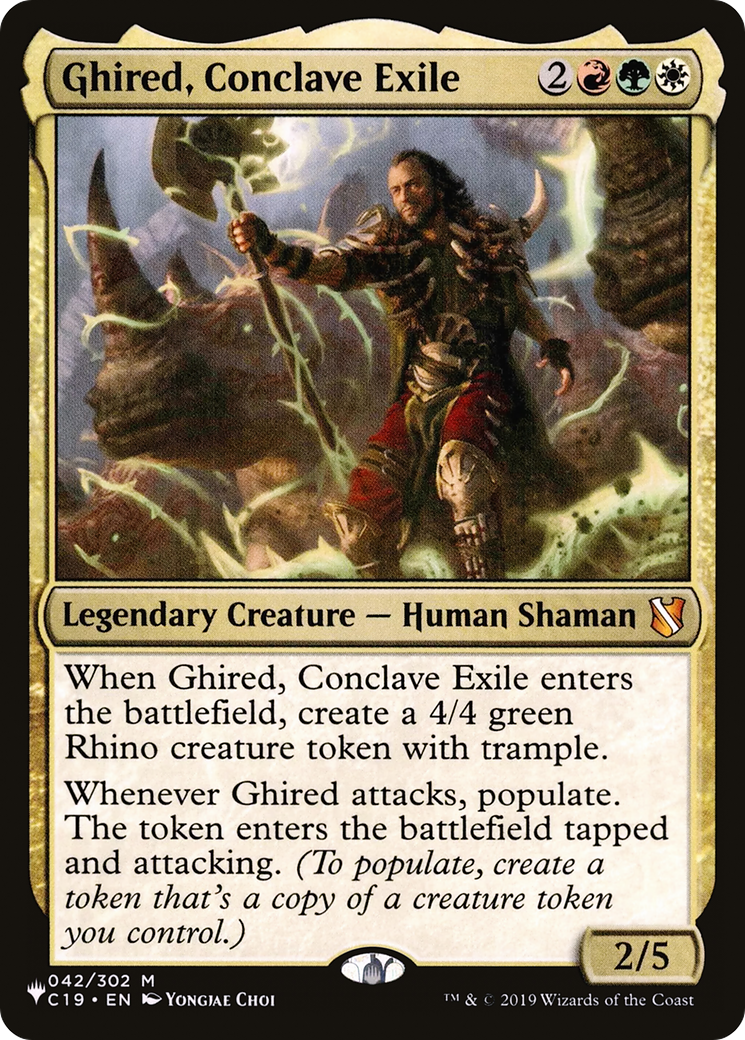 Ghired, Conclave Exile (C19-42) - The List