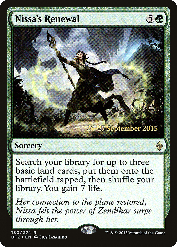 Nissa's Renewal (180) Foil - Battle for Zendikar Promos