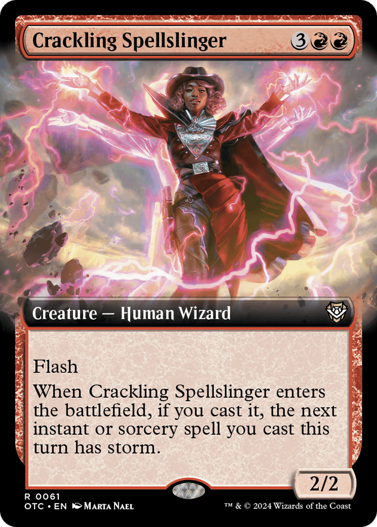 Crackling Spellslinger (Extended Art) (061) - Outlaws of Thunder Junction Commander