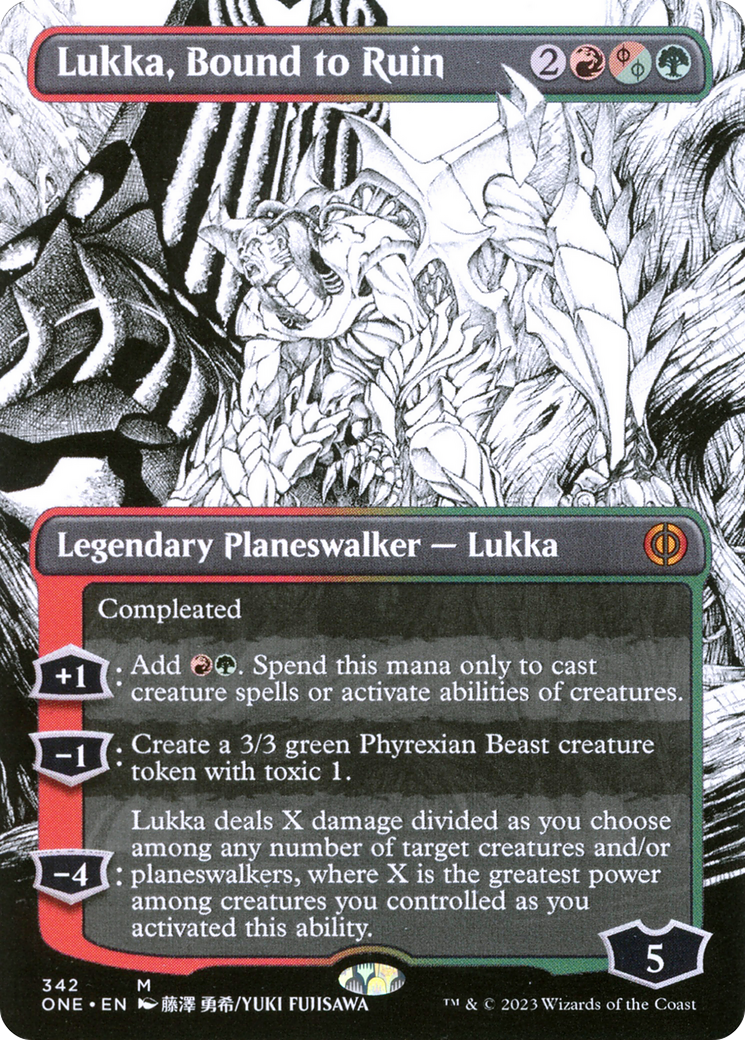 Lukka, Bound to Ruin (Showcase) (342) Foil - Phyrexia: All Will Be One
