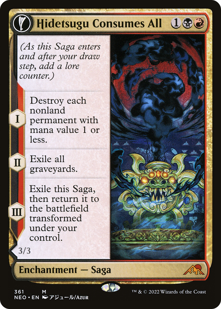 Hidetsugu Consumes All // Vessel of the All-Consuming (Showcase) (361) Foil - Kamigawa: Neon Dynasty