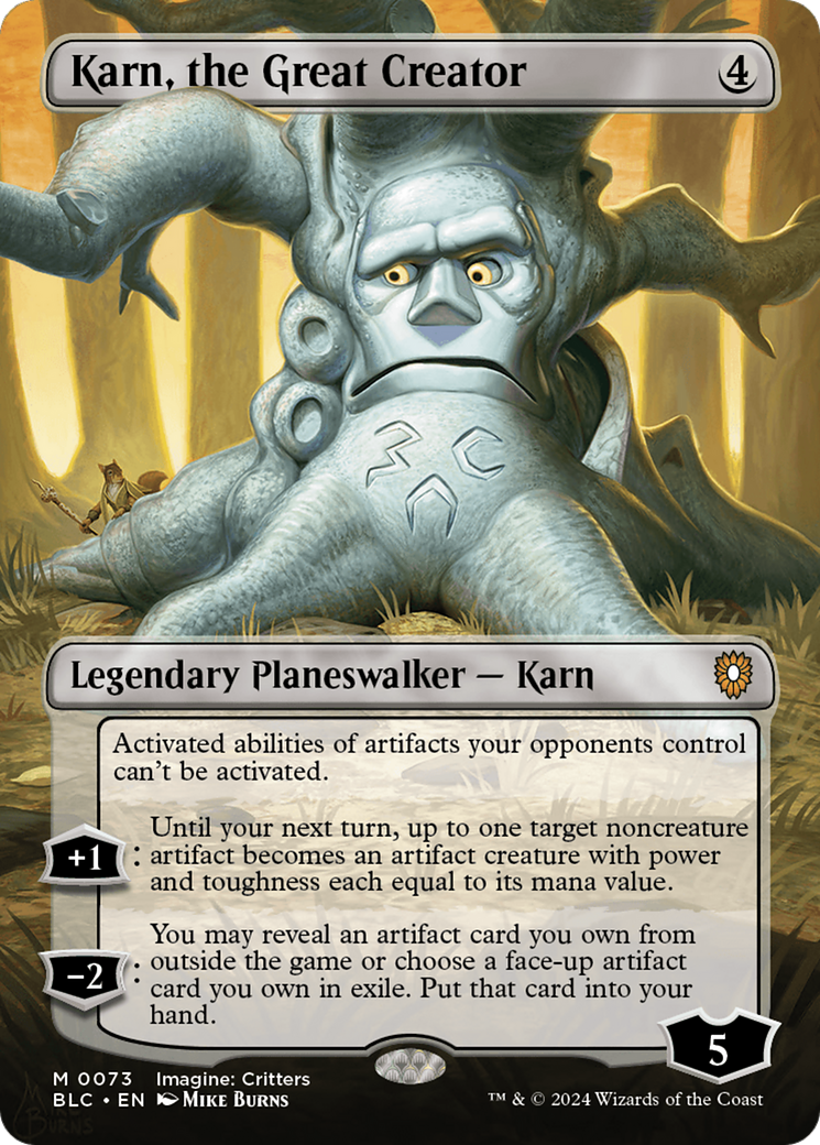 Karn, the Great Creator (Borderless) (073) - Bloomburrow Commander