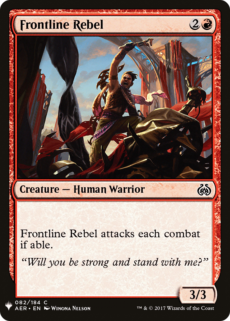 Frontline Rebel (AER-82) - The List