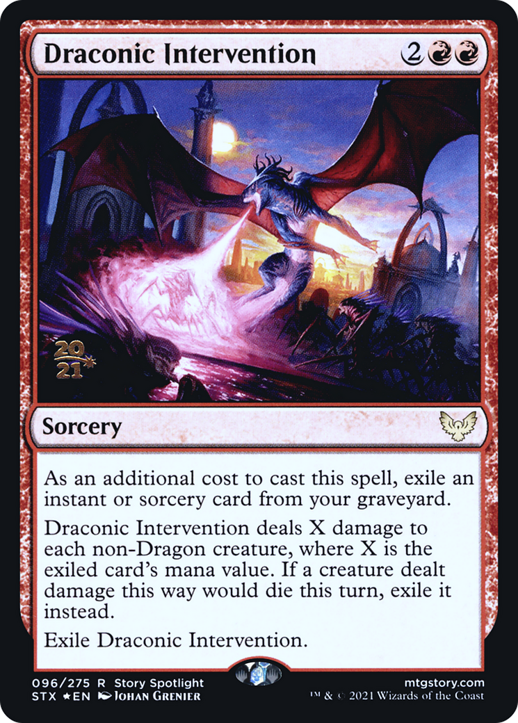 Draconic Intervention (96s) Foil - Strixhaven: School of Mages Promos