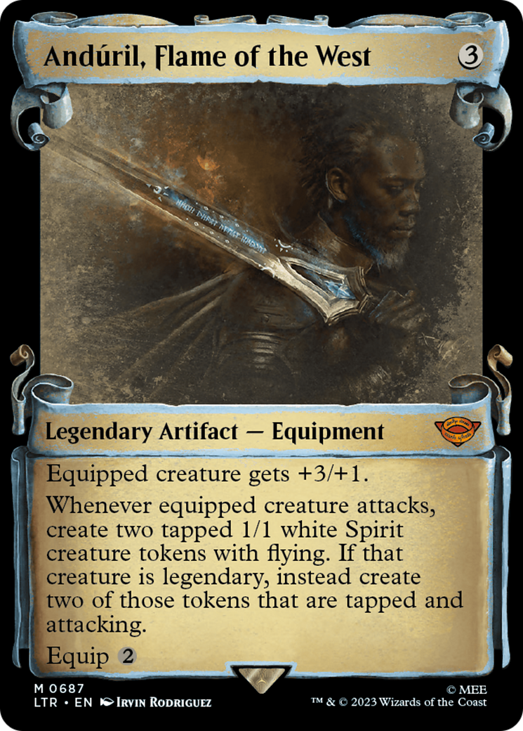 Anduril, Flame of the West (Showcase Scrolls) (Showcase) (687) Foil - The Lord of the Rings: Tales of Middle-earth