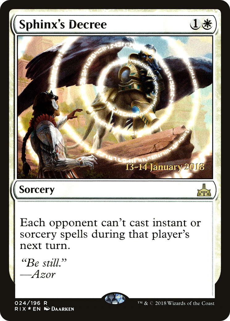 Sphinx's Decree (24s) Foil - Rivals of Ixalan Promos