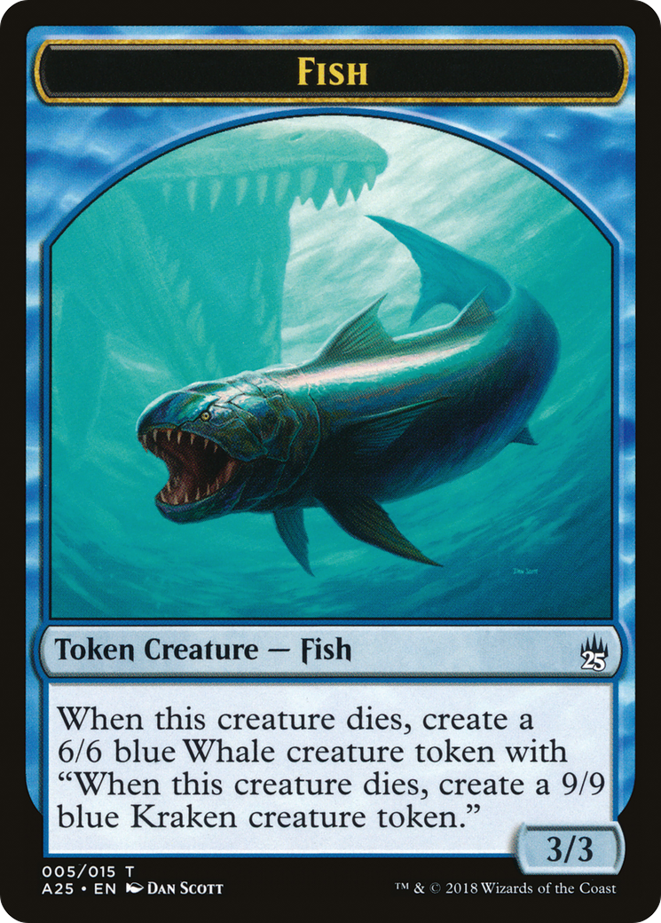 Fish // Kraken Double-Sided Token (5 // 6) - Masters 25 Tokens