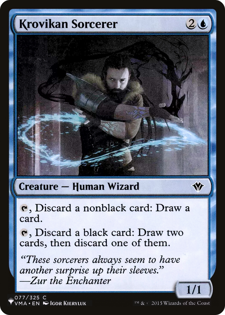 Krovikan Sorcerer (VMA-77) - The List