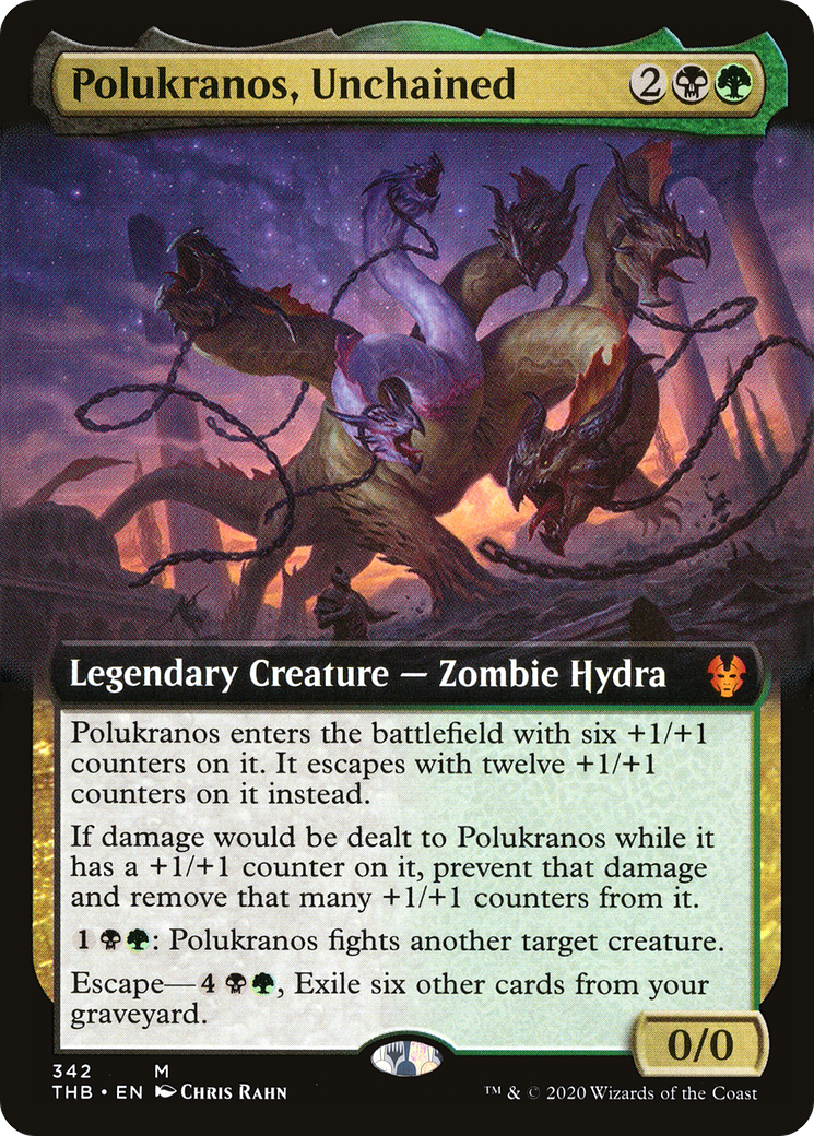 Polukranos, Unchained (Extended Art) (342) Foil - Theros Beyond Death