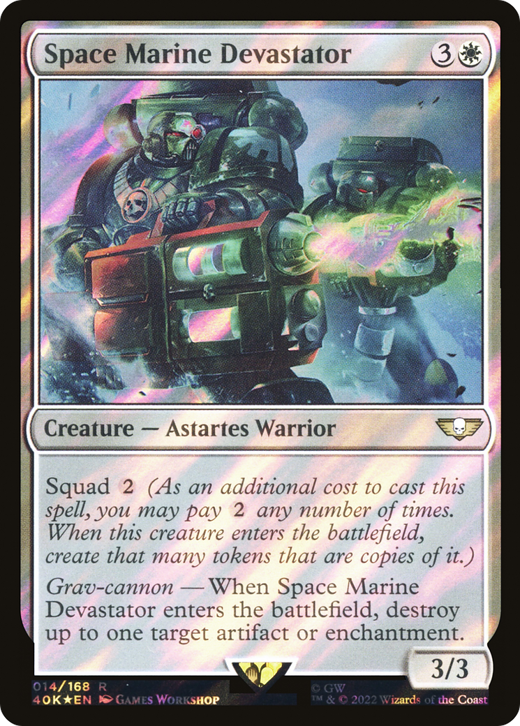Space Marine Devastator (014) Surge Foil - Warhammer 40,000 Commander