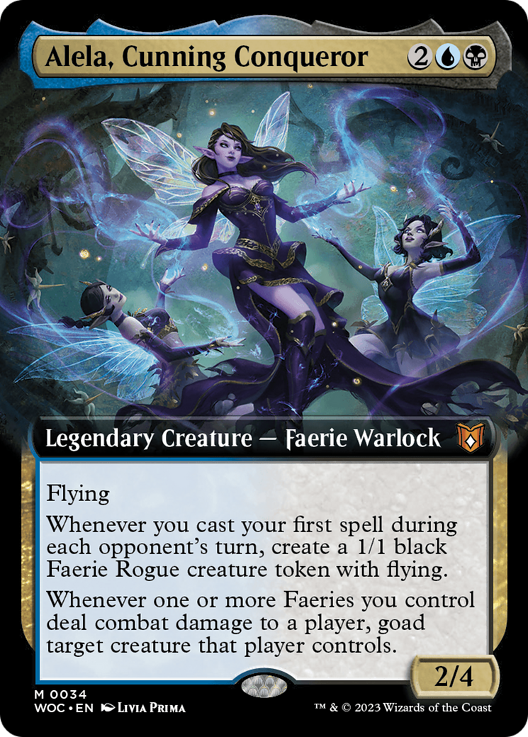 Alela, Cunning Conqueror (Extended Art) (034) - Wilds of Eldraine Commander