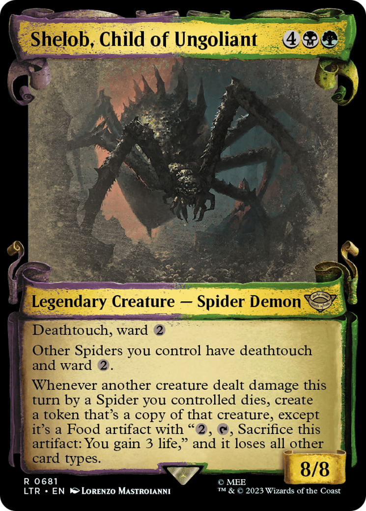 Shelob, Child of Ungoliant (Showcase Scrolls) (Showcase) (681) Foil - The Lord of the Rings: Tales of Middle-earth