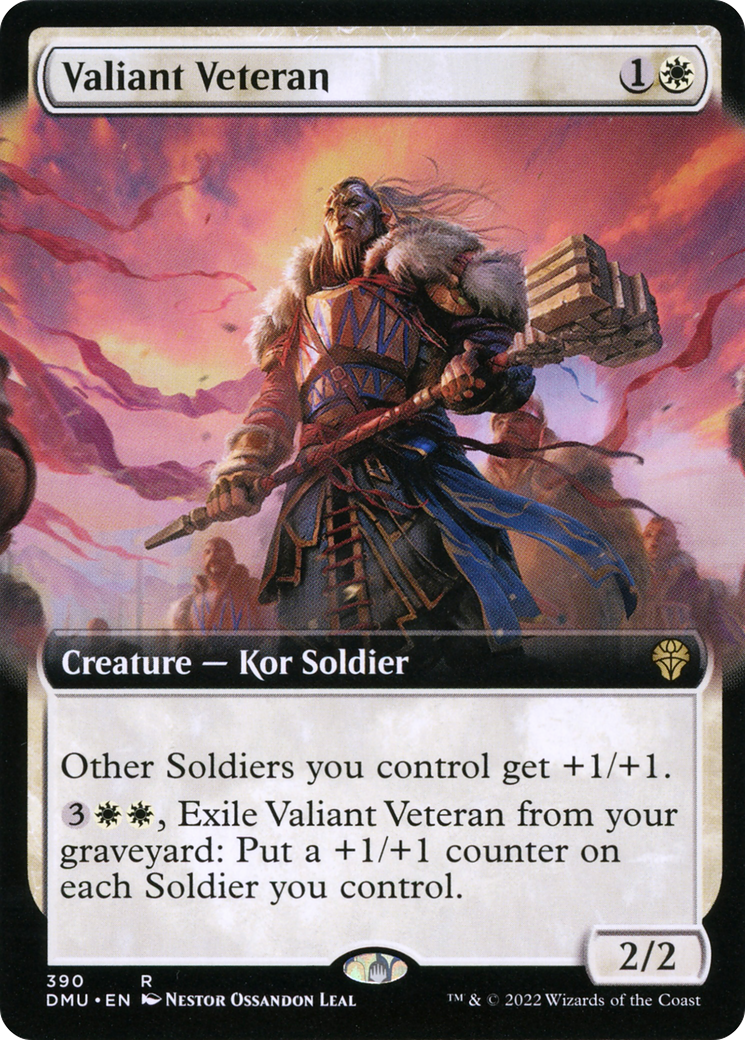 Valiant Veteran (Extended Art) (390) Foil - Dominaria United