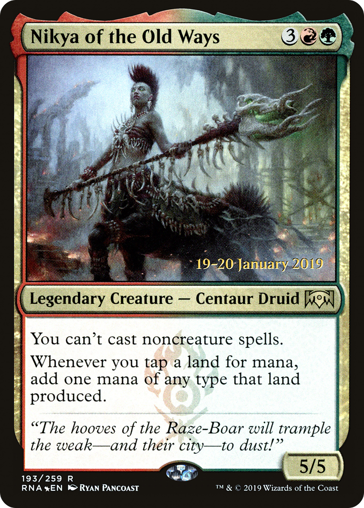 Nikya of the Old Ways (193s) Foil - Ravnica Allegiance Promos