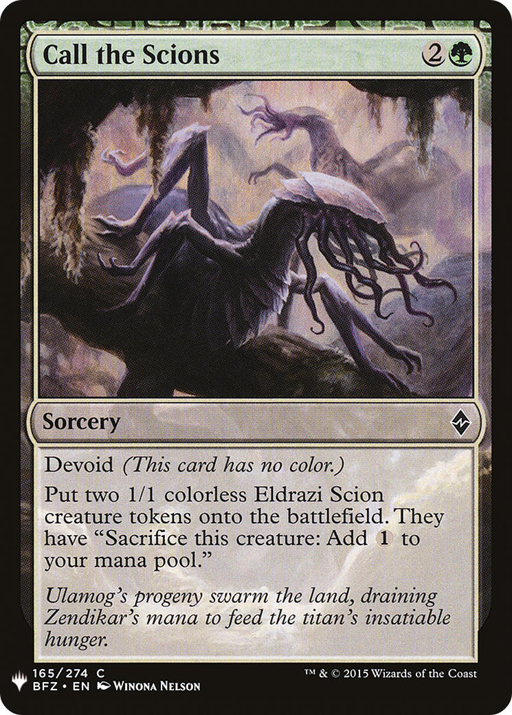 Call the Scions (BFZ-165) - The List