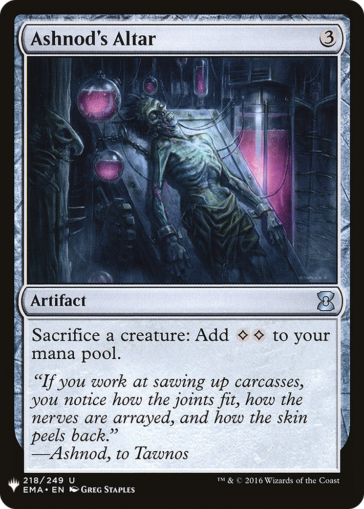 Ashnod's Altar (EMA-218) - The List
