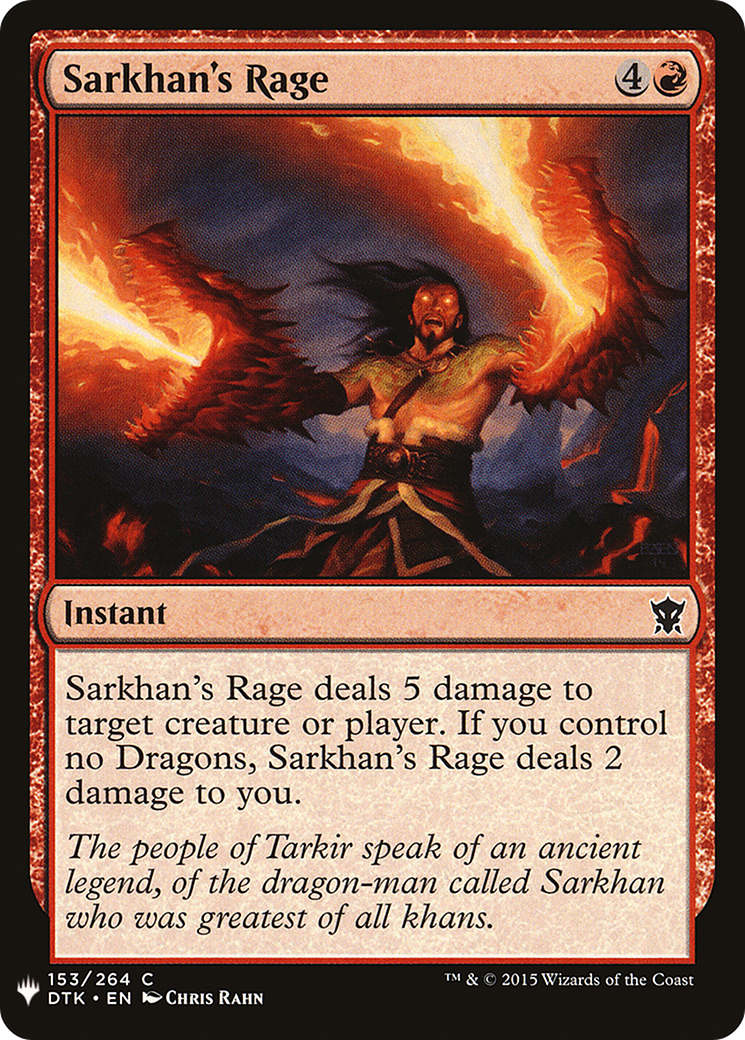 Sarkhan's Rage (DTK-153) - The List
