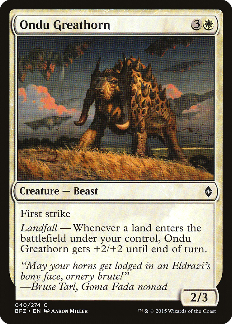Ondu Greathorn (040) - Battle for Zendikar