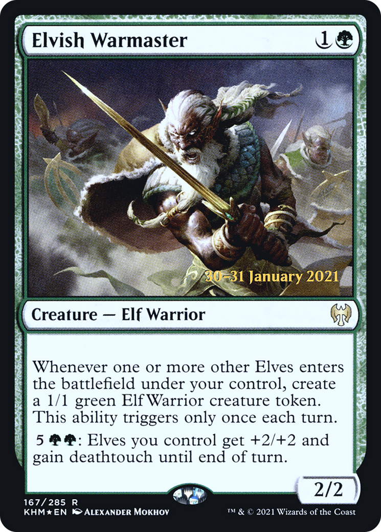 Elvish Warmaster (167s) Foil - Kaldheim Promos