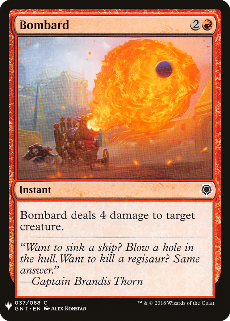 Bombard (GNT-37) - The List