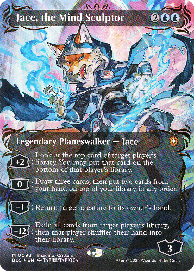 Jace, the Mind Sculptor (Borderless) (Raised Foil) (093) Foil - Bloomburrow Commander
