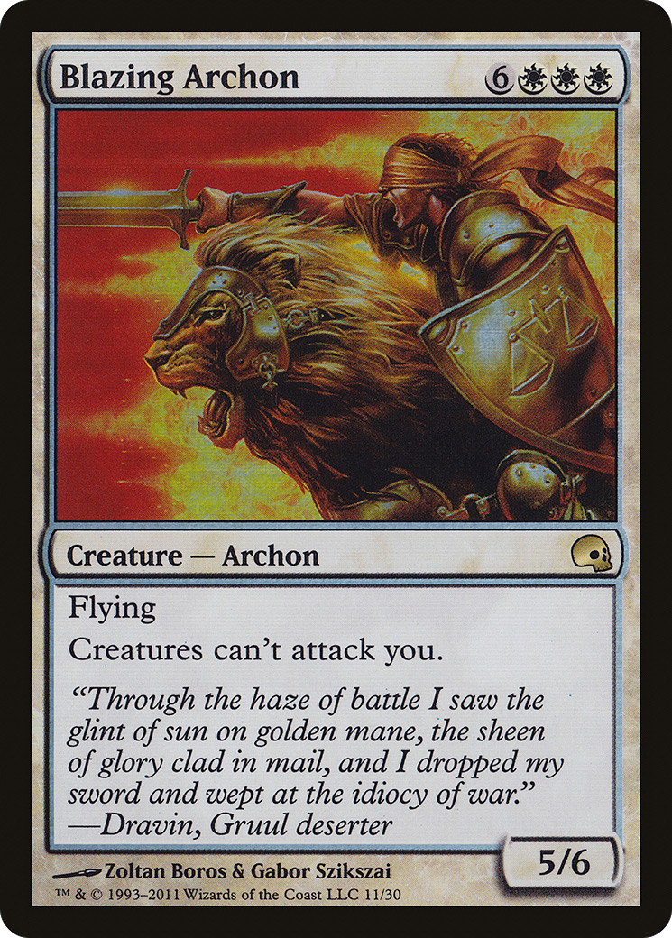 Blazing Archon (011) Foil - Premium Deck Series: Graveborn