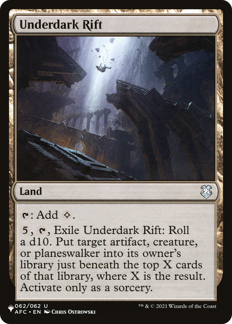 Underdark Rift (AFC-62) - The List