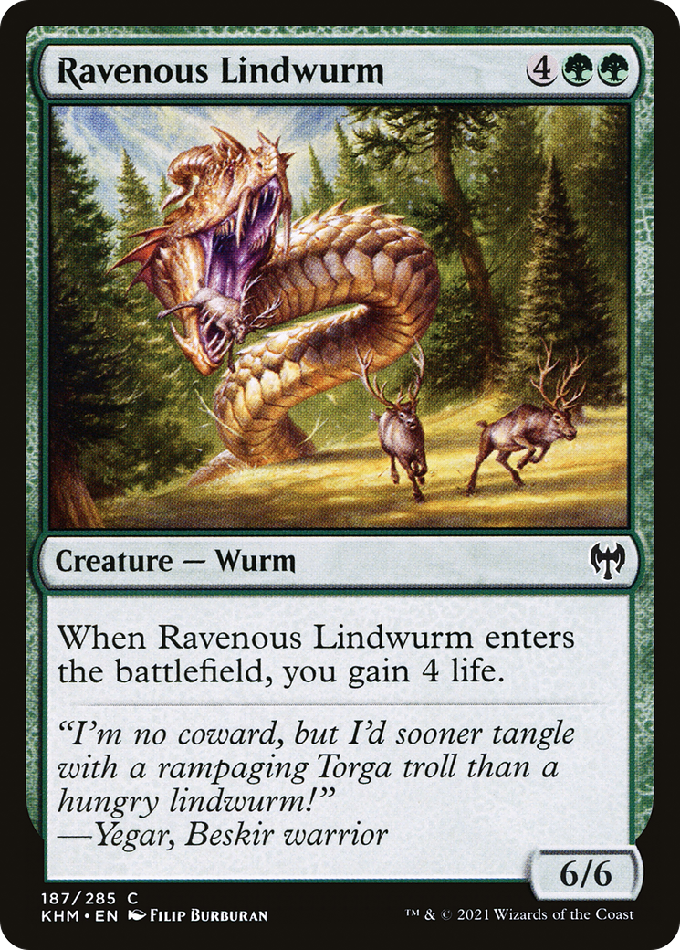 Ravenous Lindwurm (187) - Kaldheim