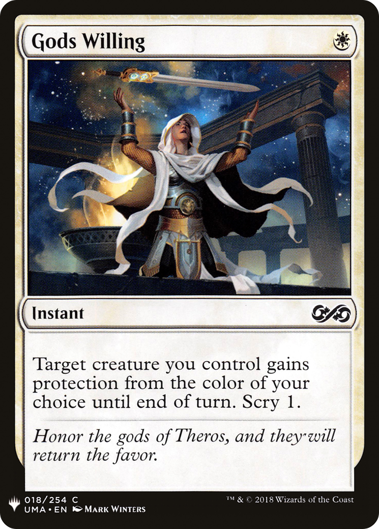 Gods Willing (UMA-18) - The List