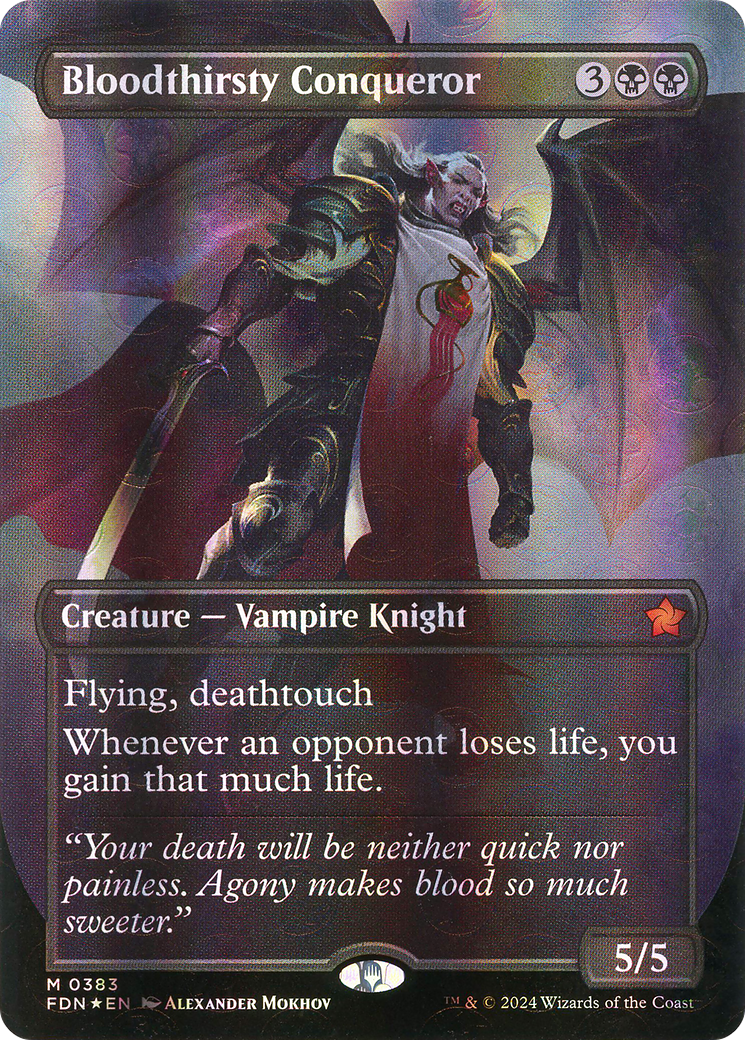 Bloodthirsty Conqueror (Borderless) (Mana Foil) (383) Foil - Foundations