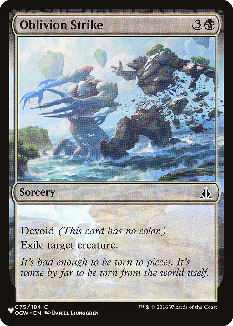 Oblivion Strike (OGW-75) - The List